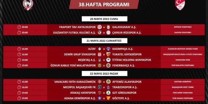 İşte Süper Lig'in son hafta programı açıklandı