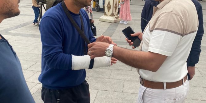 Kolunu ve bacağını sarıp engelli gibi davranan dilenciyi zabıta yakaladı
