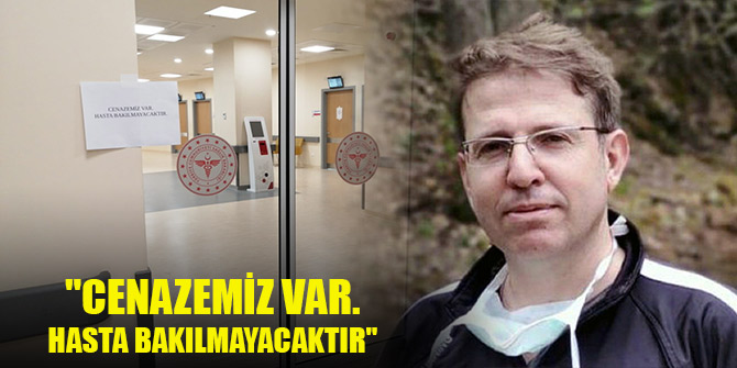 Konya Şehir Hastanesi'nde doktorun öldürüldüğü kliniğin kapısına 'Cenazemiz var' yazısı asıldı