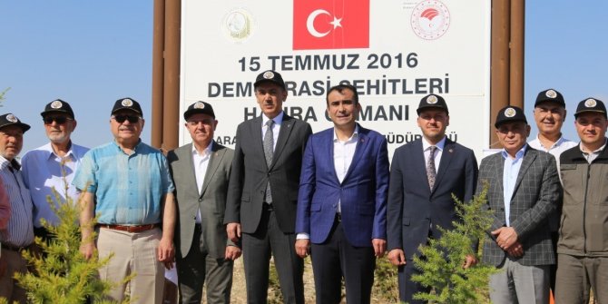 Karaman’da 15 Temmuz Demokrasi Şehitleri Hatıra Ormanı’na 251 fidan dikildi