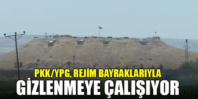 Terör örgütü PKK/YPG, rejim bayraklarıyla gizlenmeye çalışıyor