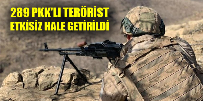 MSB: Pençe-Kilit Operasyonu ile 289 PKK'lı terörist etkisiz hale getirildi