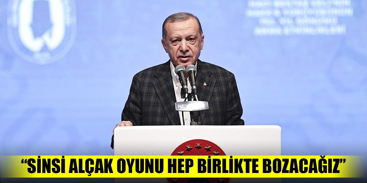 Erdoğan: Bu sinsi alçak oyunu hep birlikte bozacağız