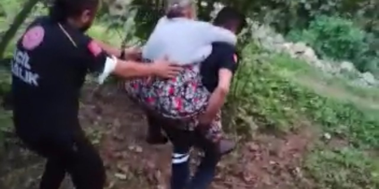 Sağlıkçı, fındık bahçesinde rahatsızlanan kadını, 300 metre sırtında taşıyıp ambulansa ulaştırdı