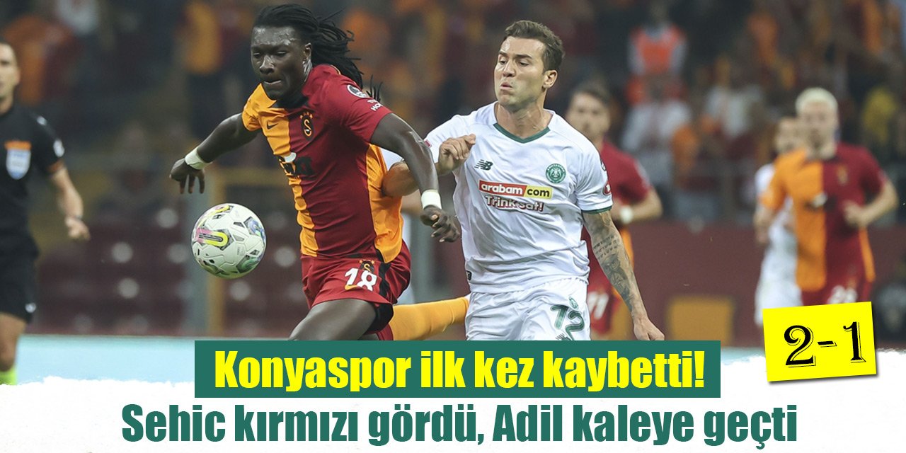 Konyaspor ilk kez kaybetti! Sehic kırmızı gördü, Adil kaleye geçti