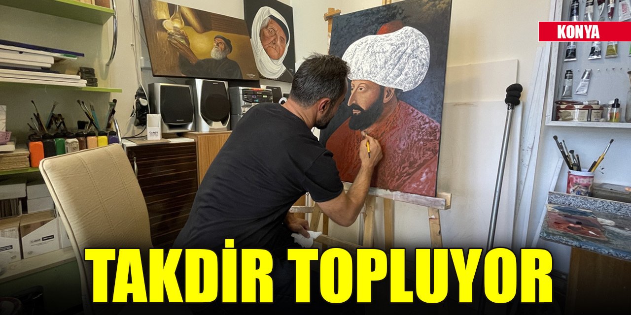 Konya'da 42 yaşındaki boya ustasının hünerli elleri takdir topluyor