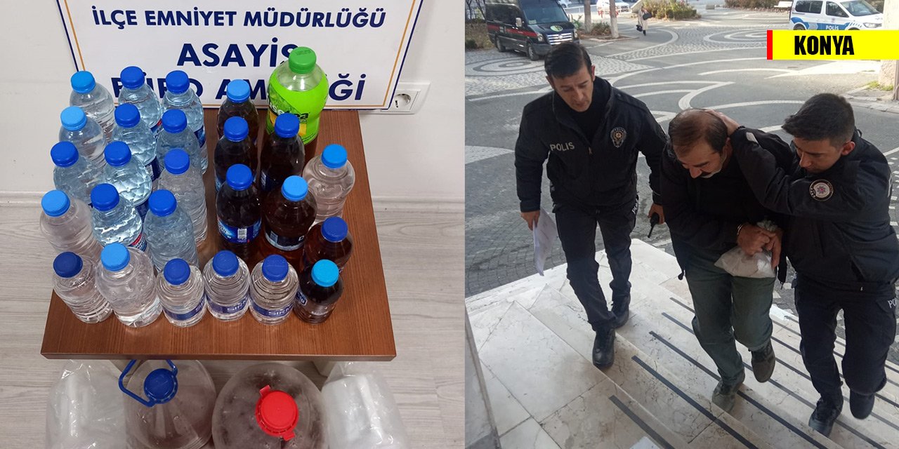 Konya'da sahte içki satan 67 yaşındaki şahıs tutuklandı