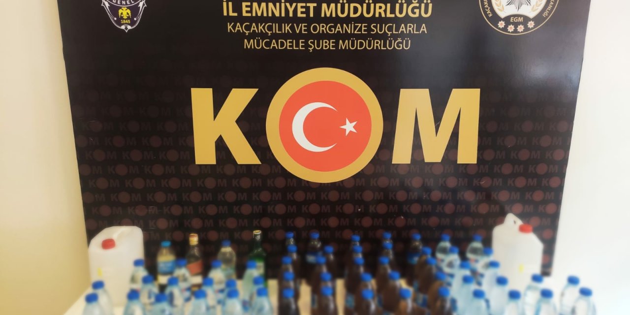 Konya’da onlarca litre kaçak içki ele geçirildi