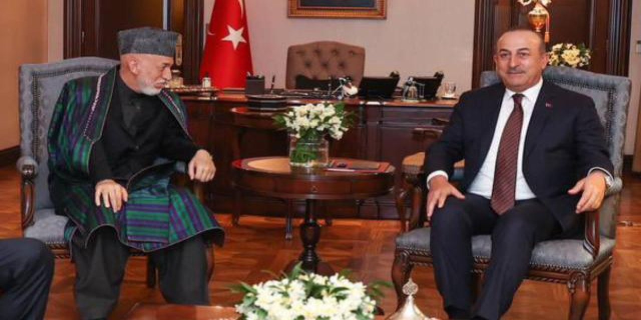 Bakan Çavuşoğlu, eski Afganistan Cumhurbaşkanı Karzai ile görüştü