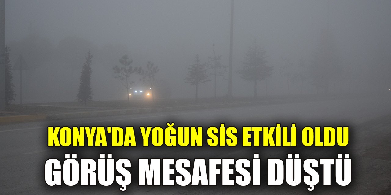 Konya'da yoğun sis etkili oldu, görüş mesafesi düştü