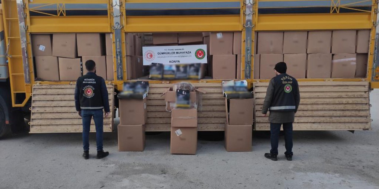Konya'da 2 ton 734 kilo kaçak tütün ele geçirildi