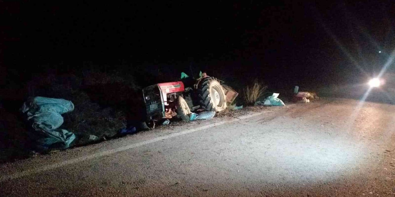 Yoldan çıkan traktör devrildi, 1 kişi hayatını kaybetti