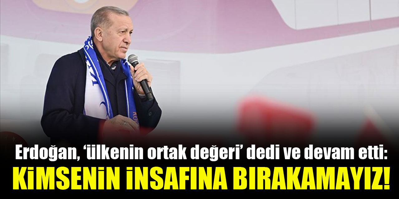 Cumhurbaşkanı Erdoğan, 'ülkenin ortak değeri' dedi ve devam etti: Kimsenin insafına bırakamayız!