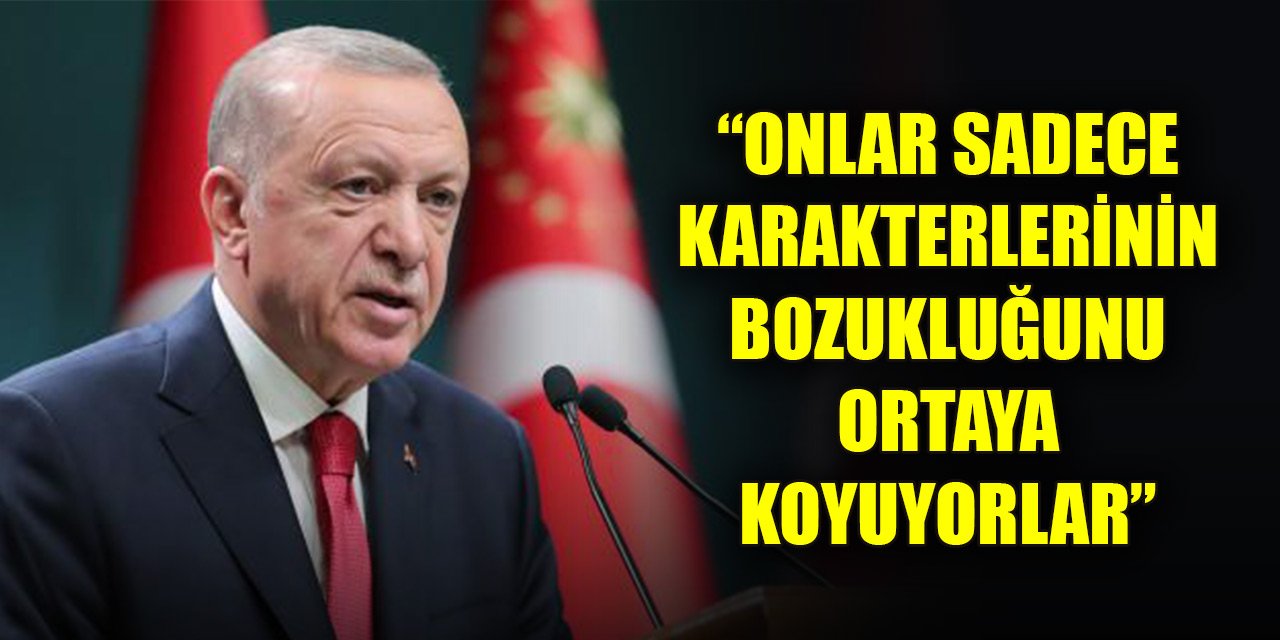 Cumhurbaşkanı Erdoğan: Onlar sadece karakterlerinin bozukluğunu ortaya koyuyorlar