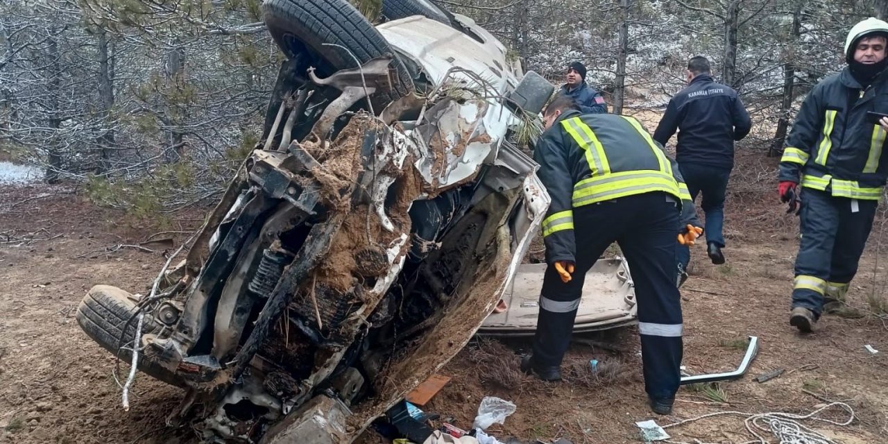 Karaman-Mersin Karayolunda kaza! Kamyonette sıkışan sürücüyü itfaiye kurtardı