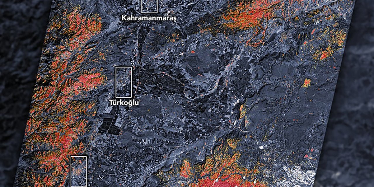 NASA'dan 3 bölgedeki deprem hasarını gösteren harita