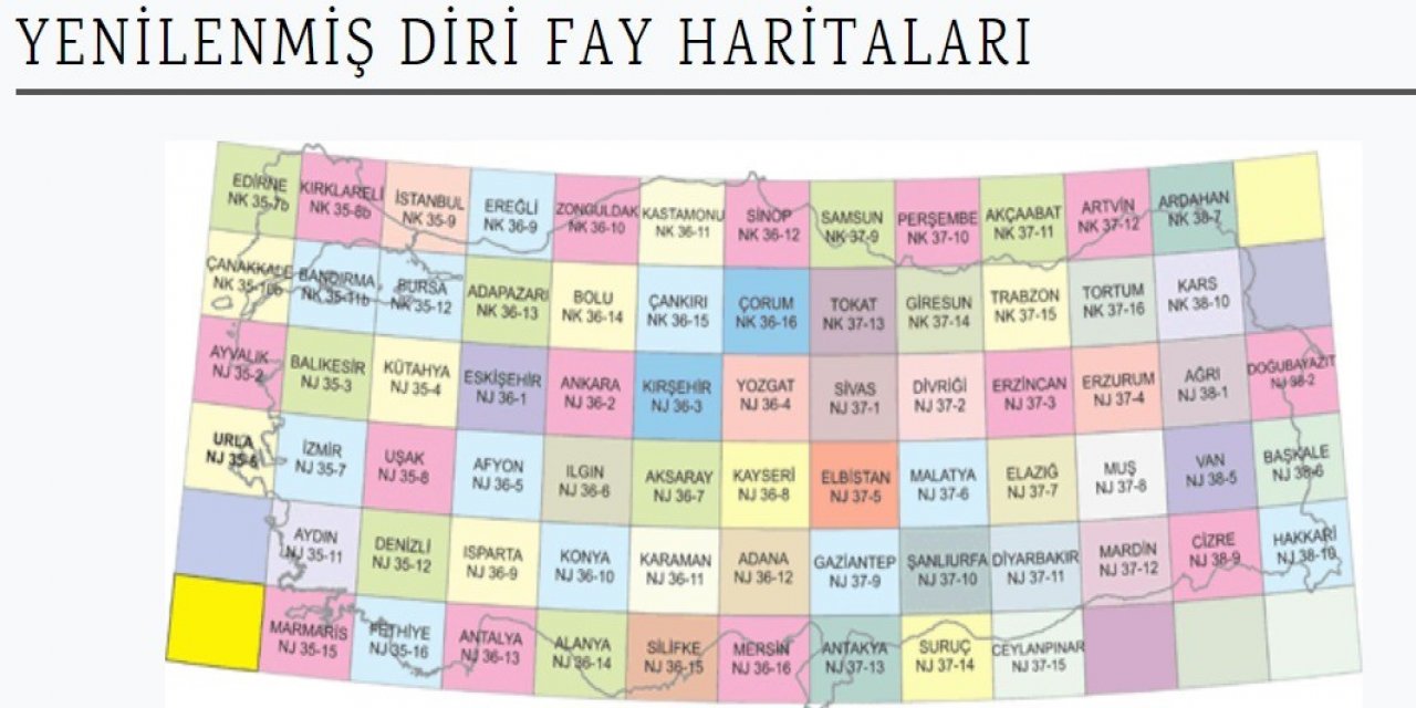 MTA yenilenmiş diri fay haritalarını yayınladı