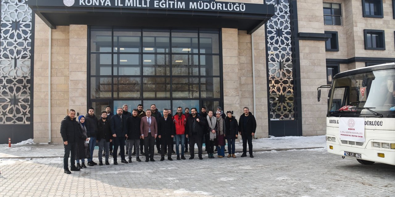 Konya'dan 22 PDR öğretmeni destek için Adıyaman'a gitti