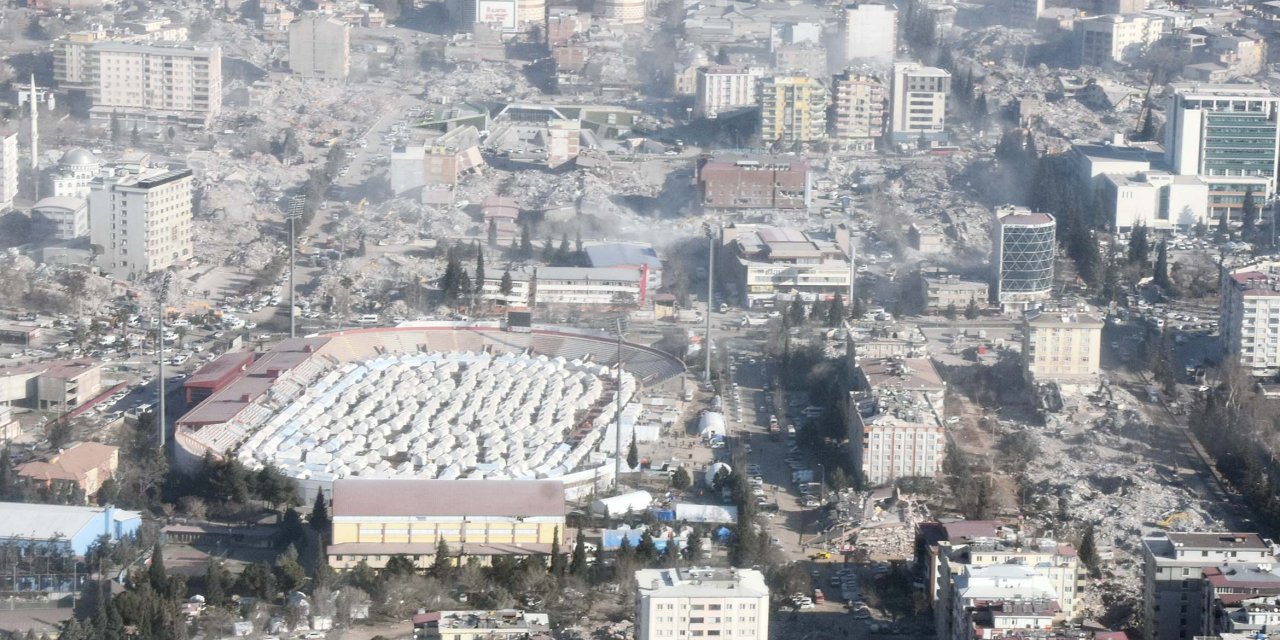 Kahramanmaraş'taki büyük yıkım, helikopterden görüntülendi