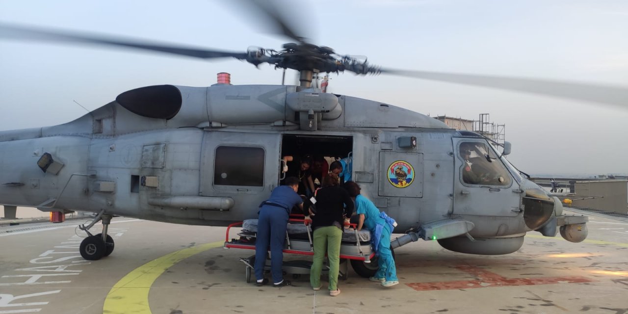Hatay'da tedavi gören bir vatandaş askeri helikopterle Adana'ya sevk edildi