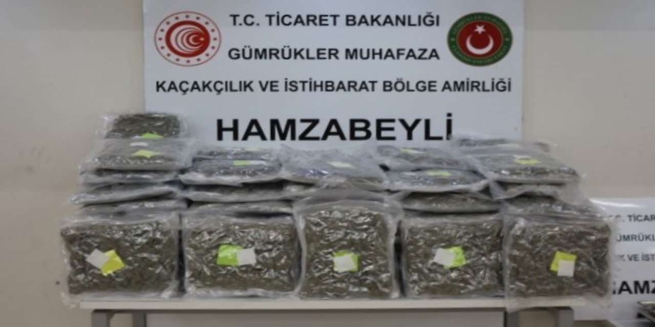 Hamzabeyli Sınır Kapısı’nda uyuşturucu operasyonu: 60 kilo 756 gram esrar ele geçirildi