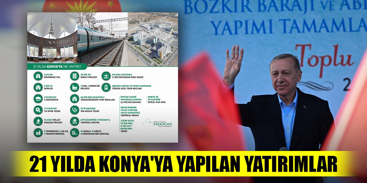 21 yılda Konya'ya yapılan yatırımlar