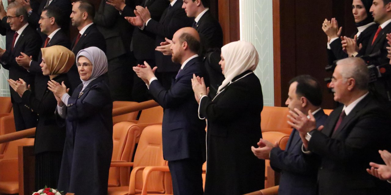 Cumhurbaşkanı Erdoğan'ın TBMM'deki yemin törenini ailesi de izledi