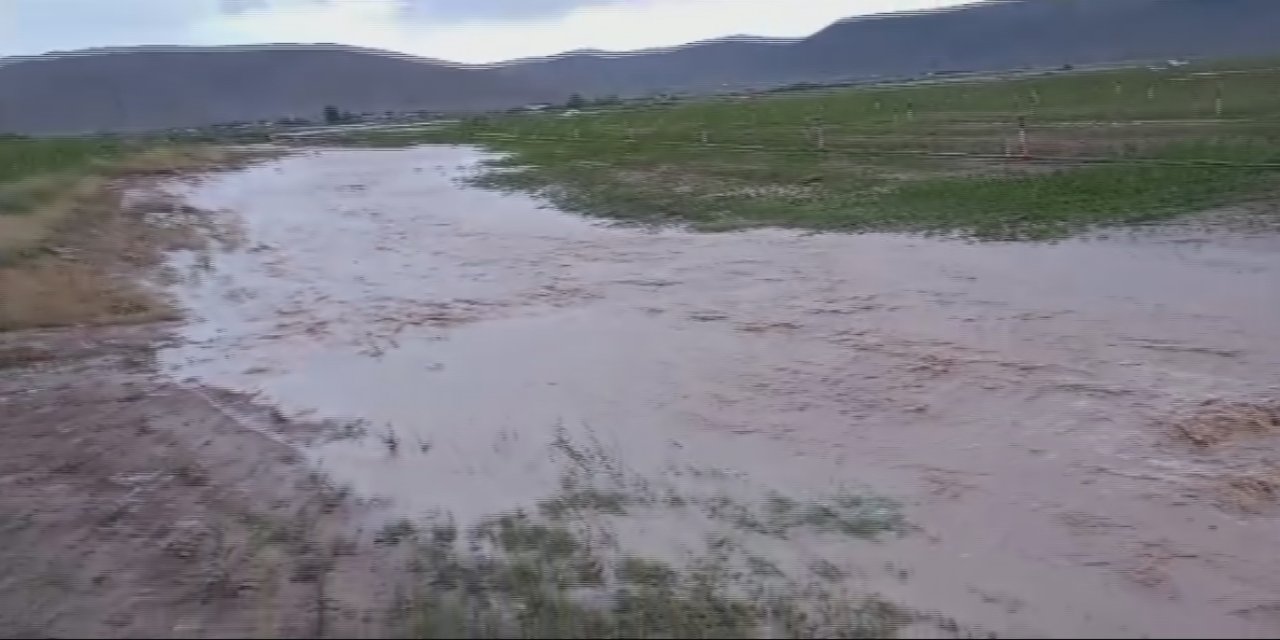 Konya'da ekili araziler su altında kaldı