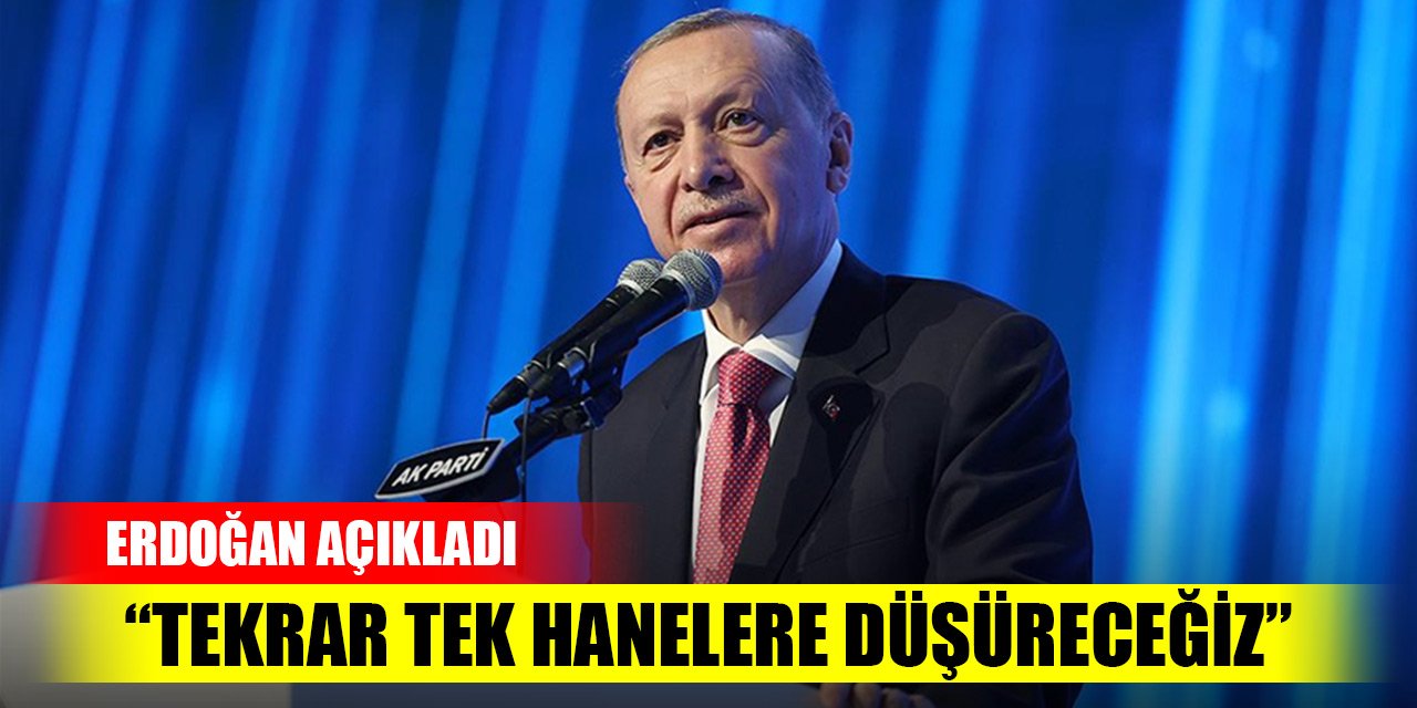 Cumhurbaşkanı Erdoğan: Enflasyonu tekrar tek haneli rakamlara düşüreceğiz