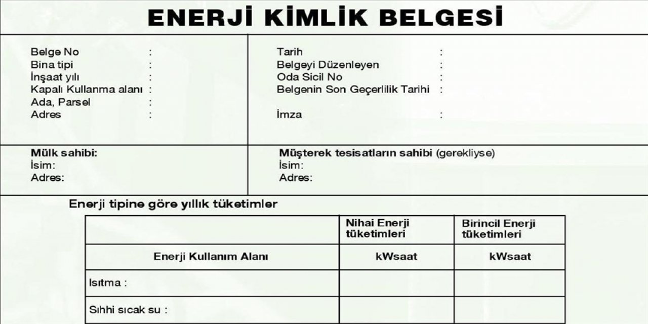 Bakanlık Enerji Kimlik Belgesi düzenlenen bina sayısını açıkladı