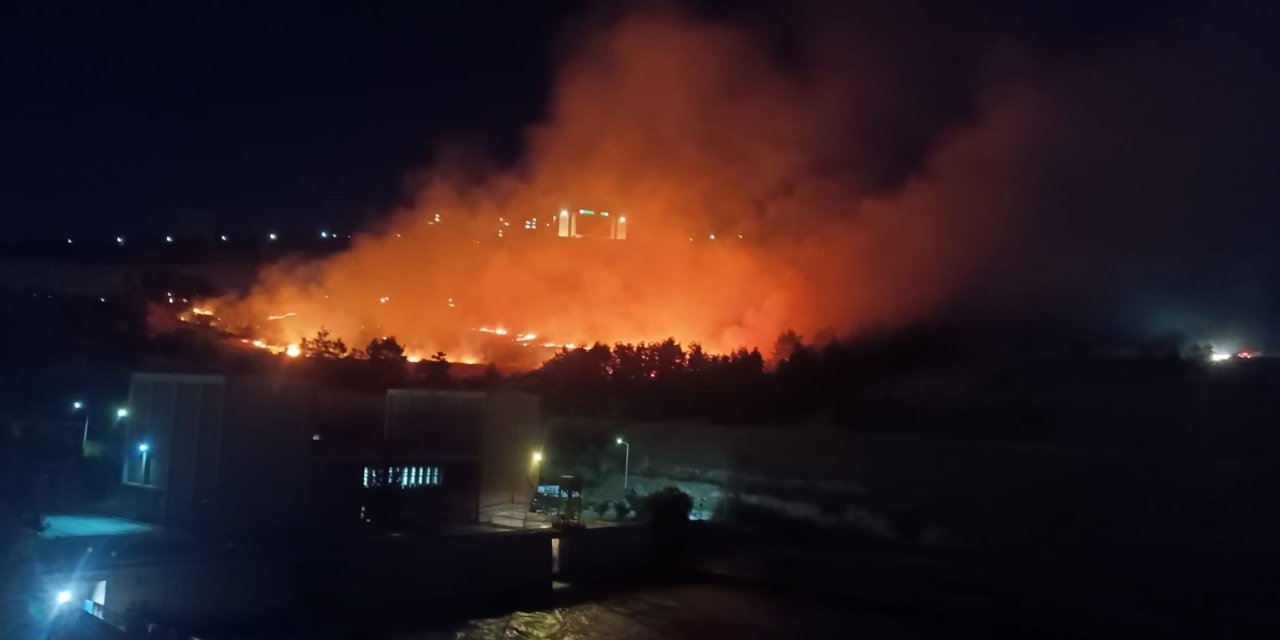 Şanlıurfa'da, piknik alanında korkutan anız yangını