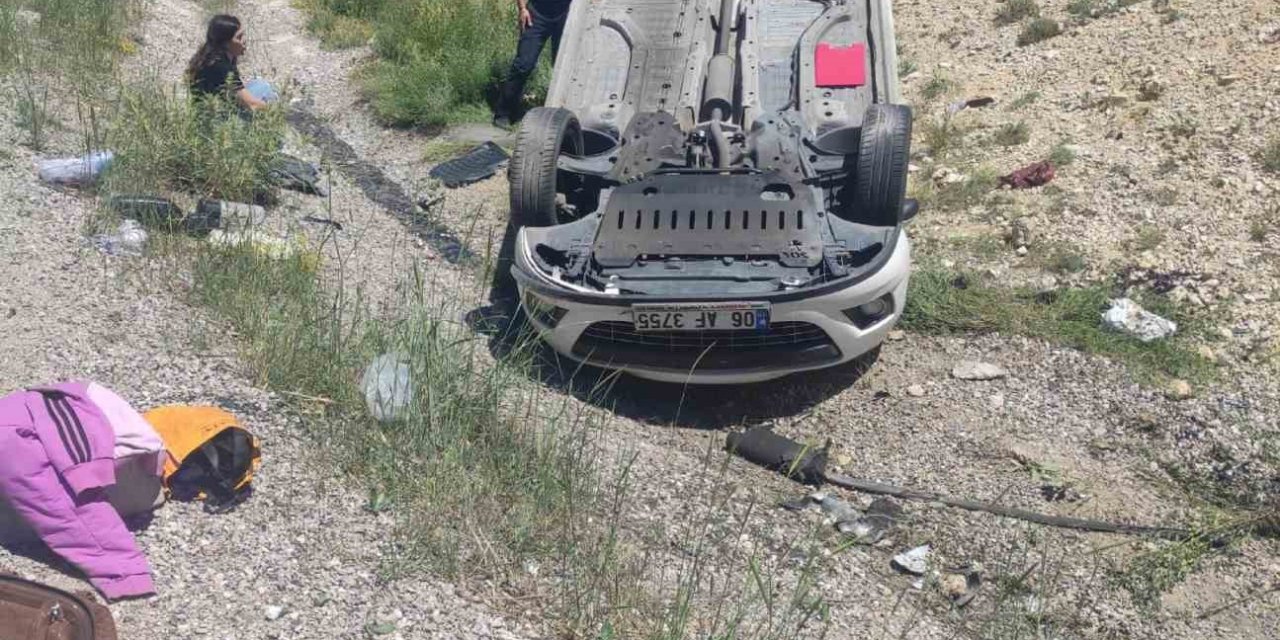 Takla atan araçtan burnu bile kanamadan çıktı