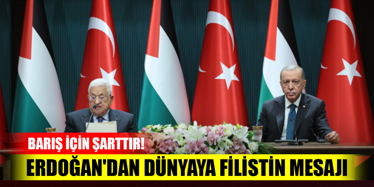 Cumhurbaşkanı Erdoğan'dan dünyaya Filistin mesajı: Barış için şarttır!