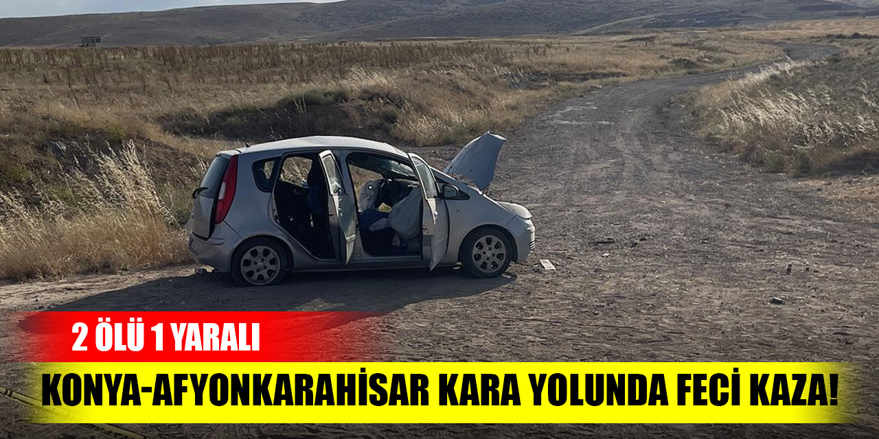 Konya-Afyonkarahisar kara yolunda feci kaza! 2 ölü 1 yaralı