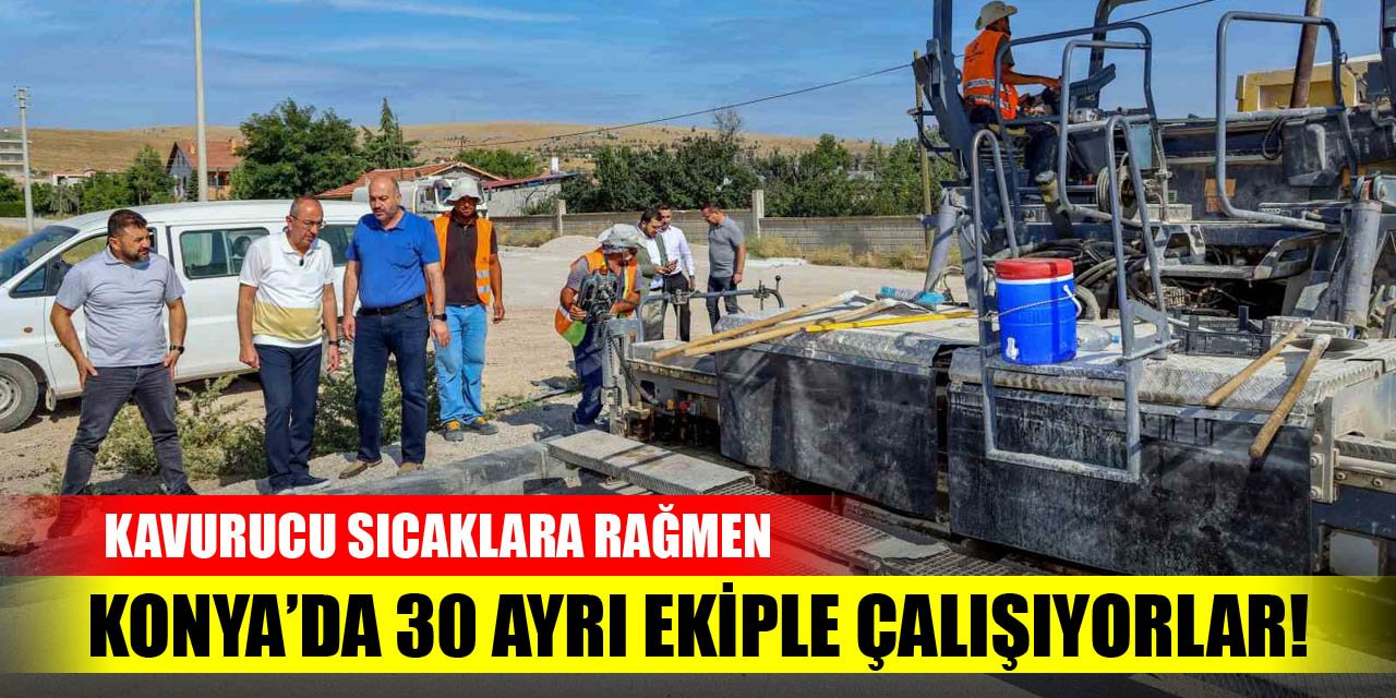 Kavurucu sıcaklara rağmen Konya'da 30 ayrı ekiple çalışıyorlar