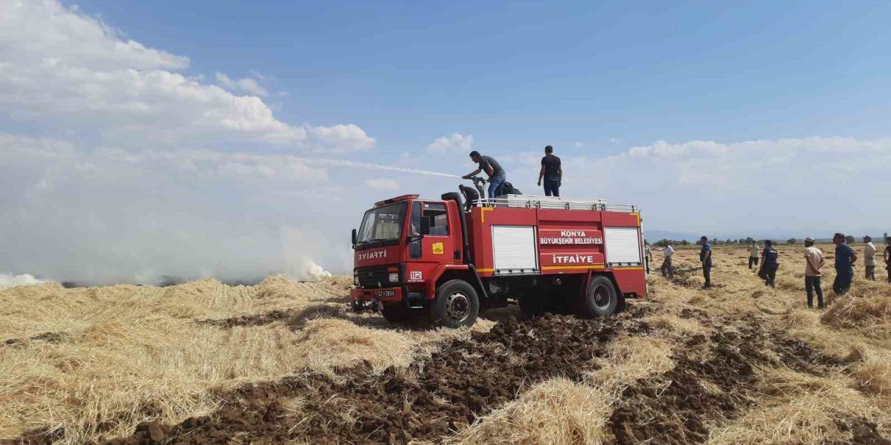 Konya’da çıkan yangında 60 badem ağacı kül oldu