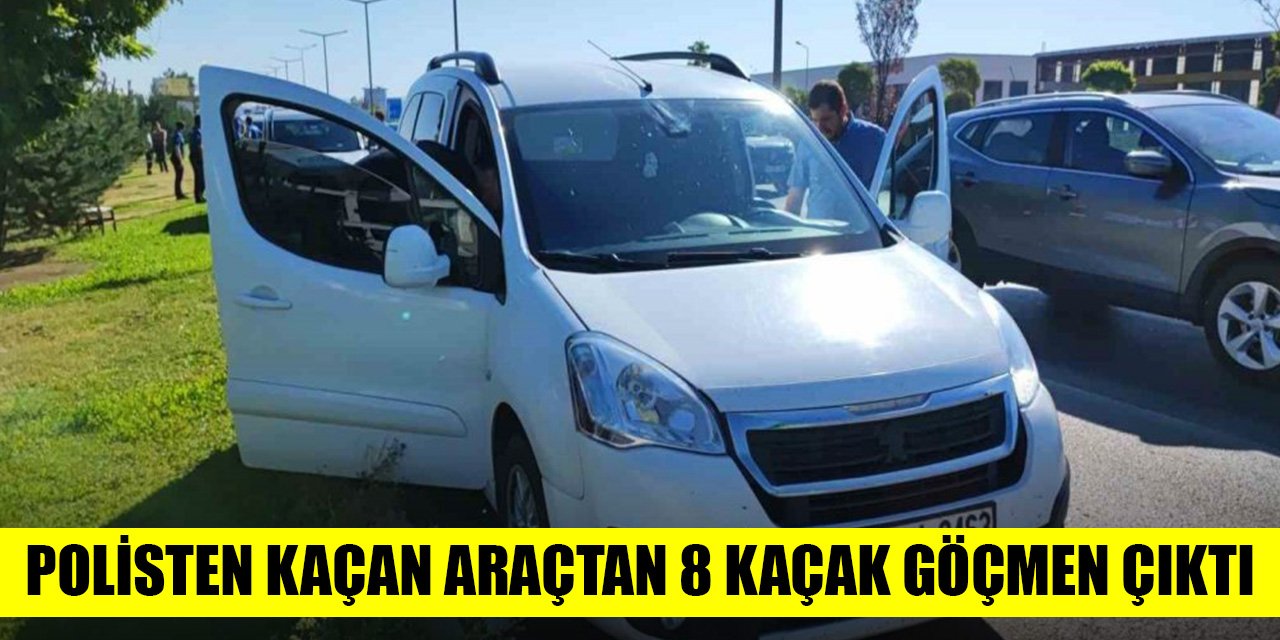 Polisten kaçan araçtan 8 kaçak göçmen çıktı