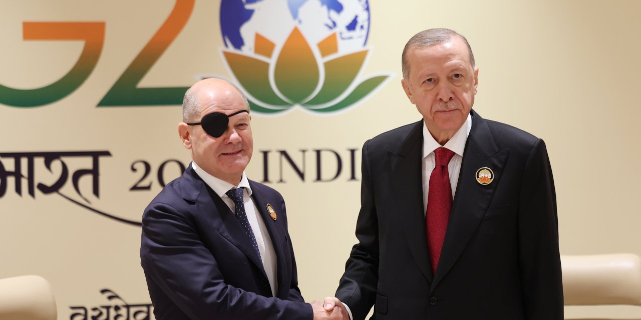 Cumhurbaşkanı Erdoğan, Almanya Şansölyesi Scholz ile bir araya geldi