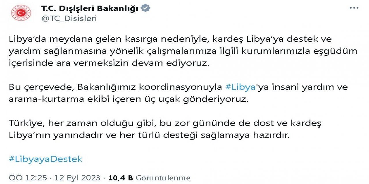 Türkiye Libya'ya 3 uçak gönderiyor