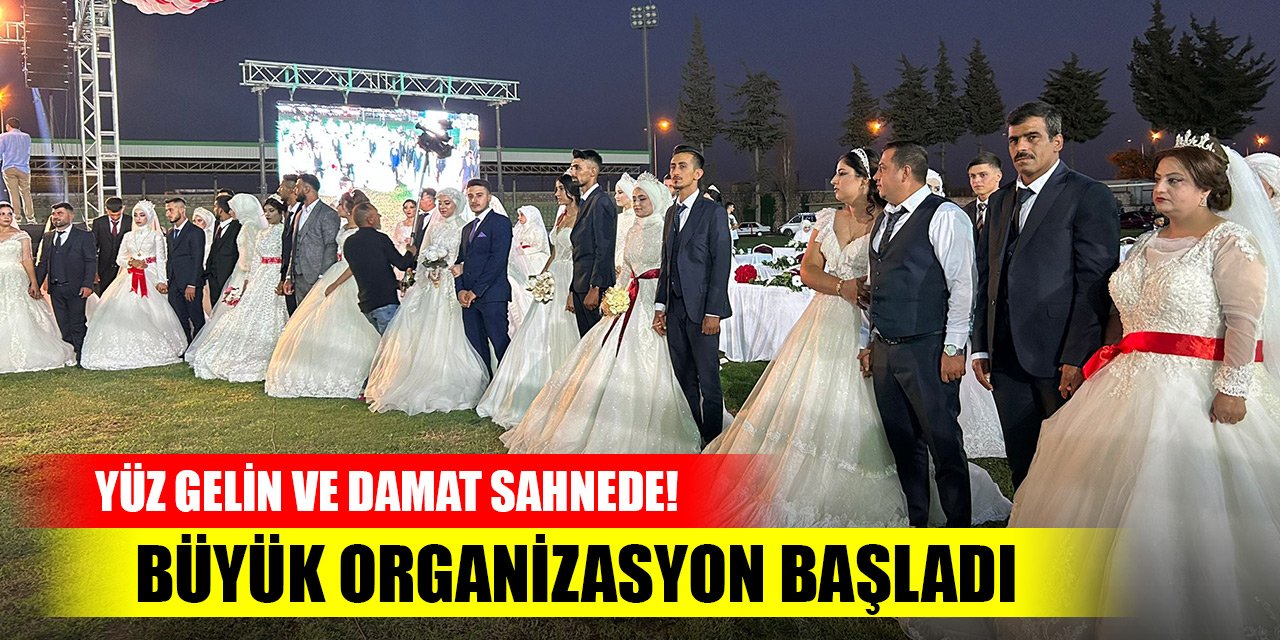 Yüz gelin ve damat sahnede! Büyük organizasyon başladı