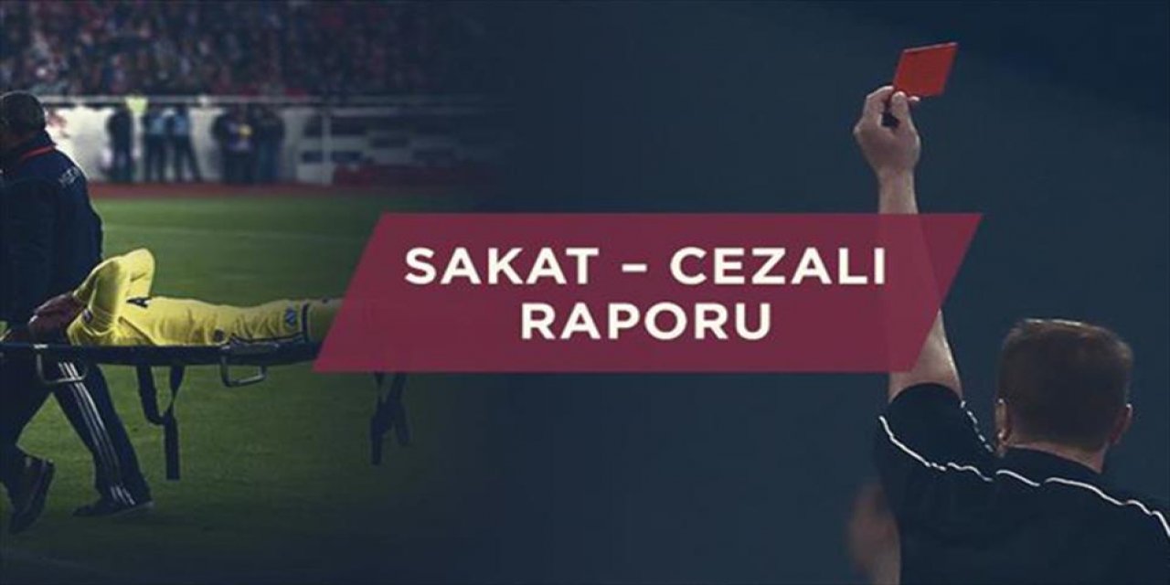 Konyaspor-Pendikspor, Cezalı ve sakat oyuncular