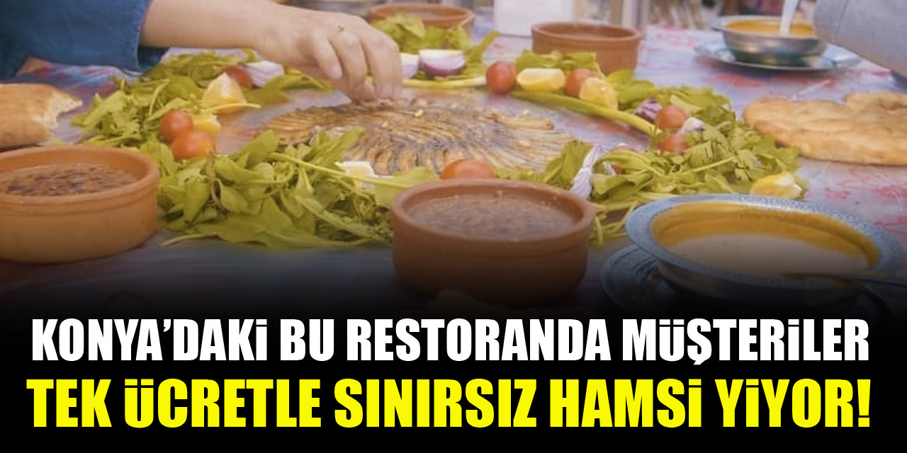 Konya’daki bu restoranda müşteriler tek ücretle sınırsız hamsi yiyor!