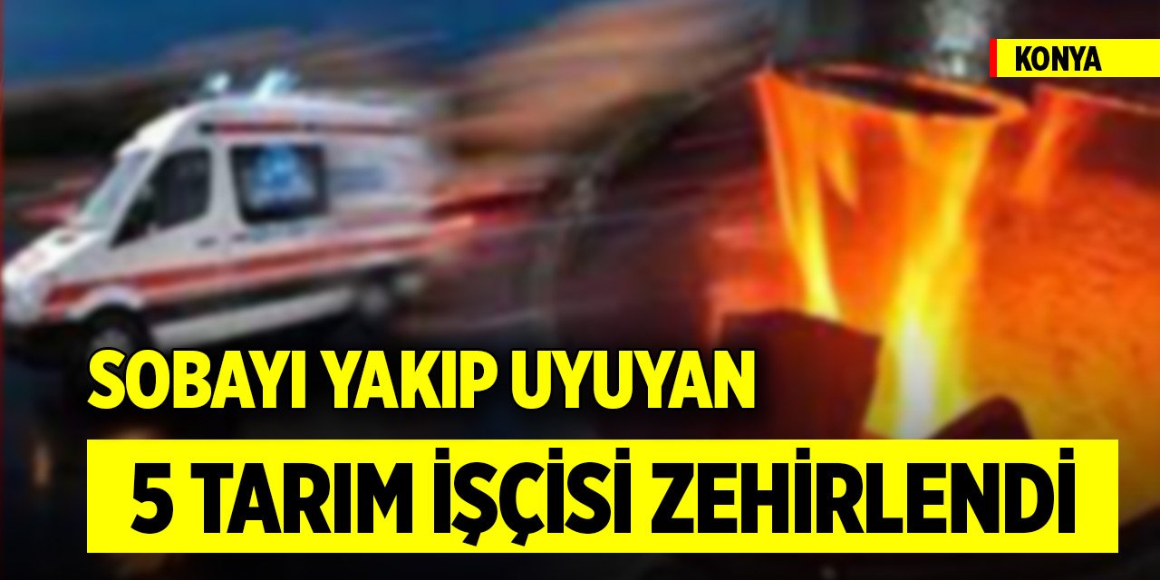 Konya'da sobayı yakıp uyuyan 5 tarım işçisi zehirlendi
