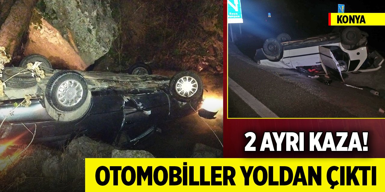 Konya'da iki farklı trafik kazasında 5 kişi yaralandı