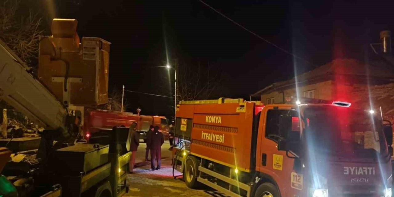 Konya’da ev yangını! Maddi hasar oluştu