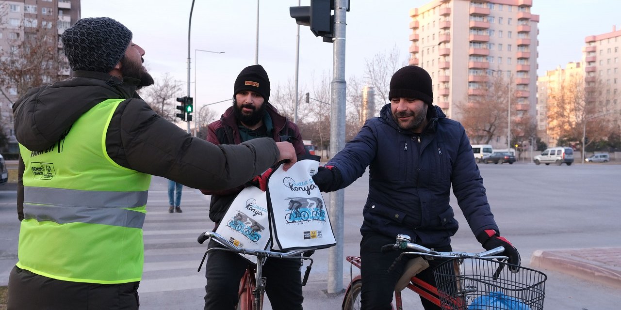 Konya'da bisiklet kullancılarına sürpriz