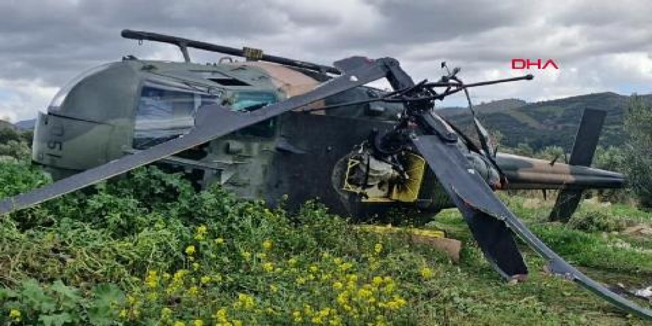 Son Dakika! İzmir'de askeri helikopter boş araziye zorunlu iniş yaptı: 1 yaralı