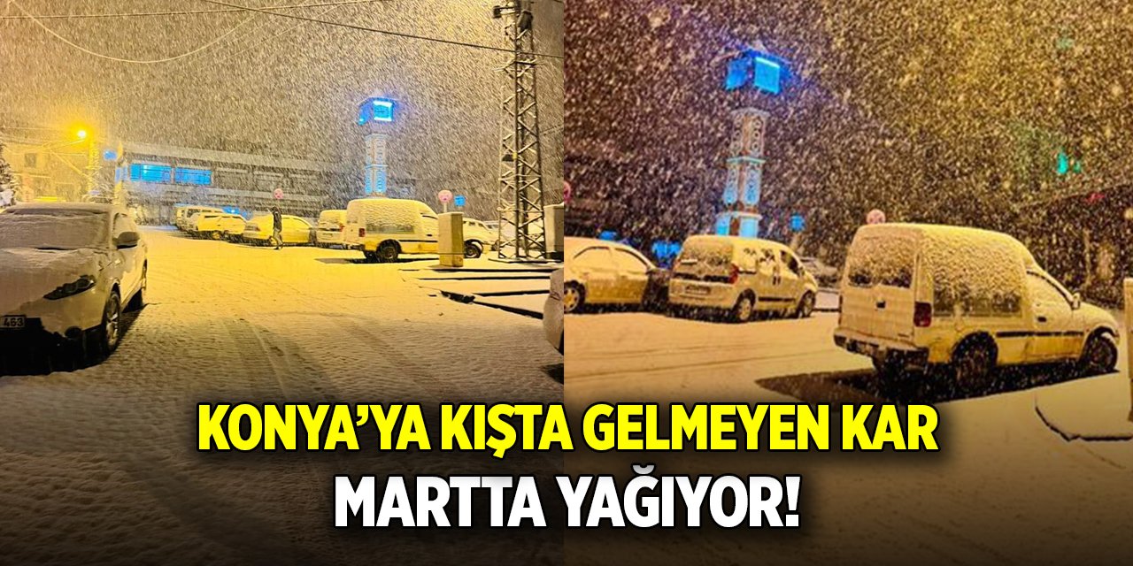 Konya'ya kış aylarında yağmayan kar mart ayında yağdı