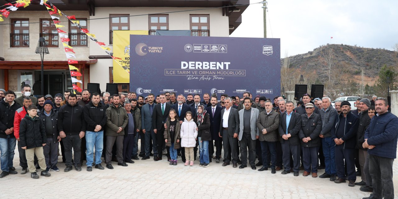 Konya Büyükşehir’in Derbent’e kazandırdığı ilçe tarım ve orman müdürlüğü binası açıldı