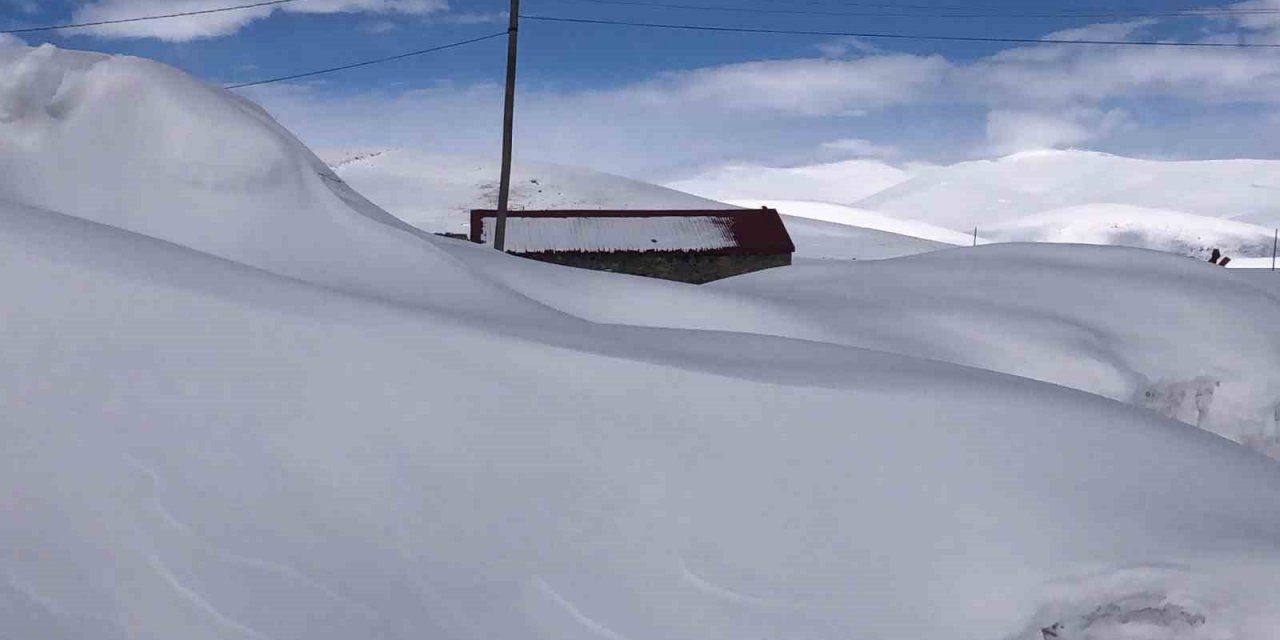 Kars’ta kar kalınlığı 2 metreyi buldu, evler kar altında kaldı